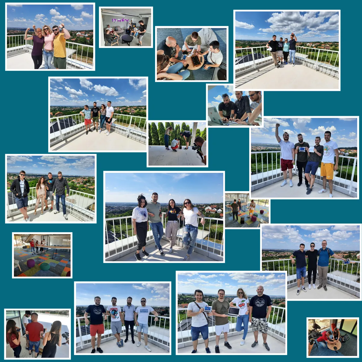 Ekipe na team buildingu Door 404 — fotografije sa terase i iz prostora