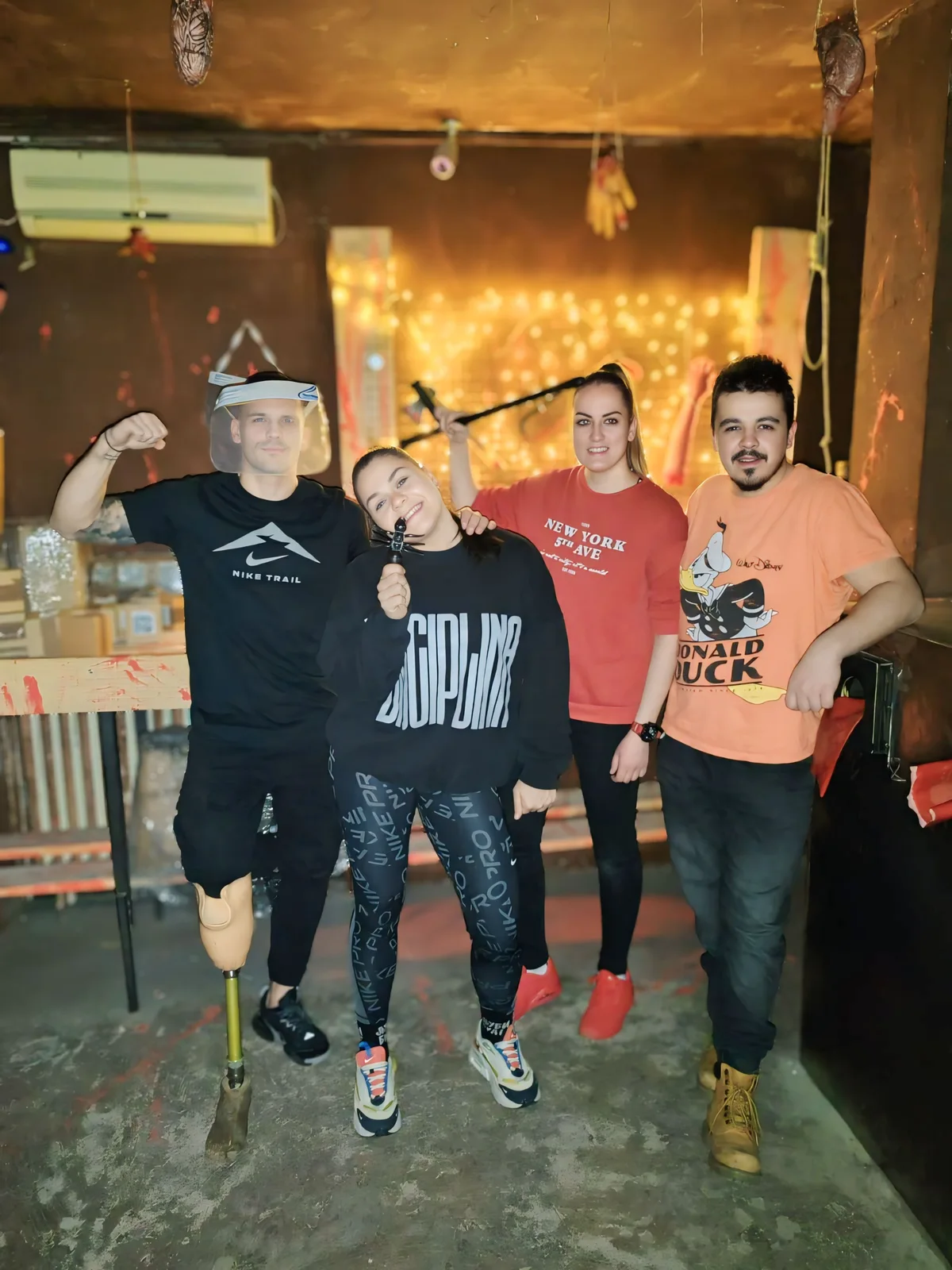 Friends after playing an escape room at Door 404 in Novi Sad